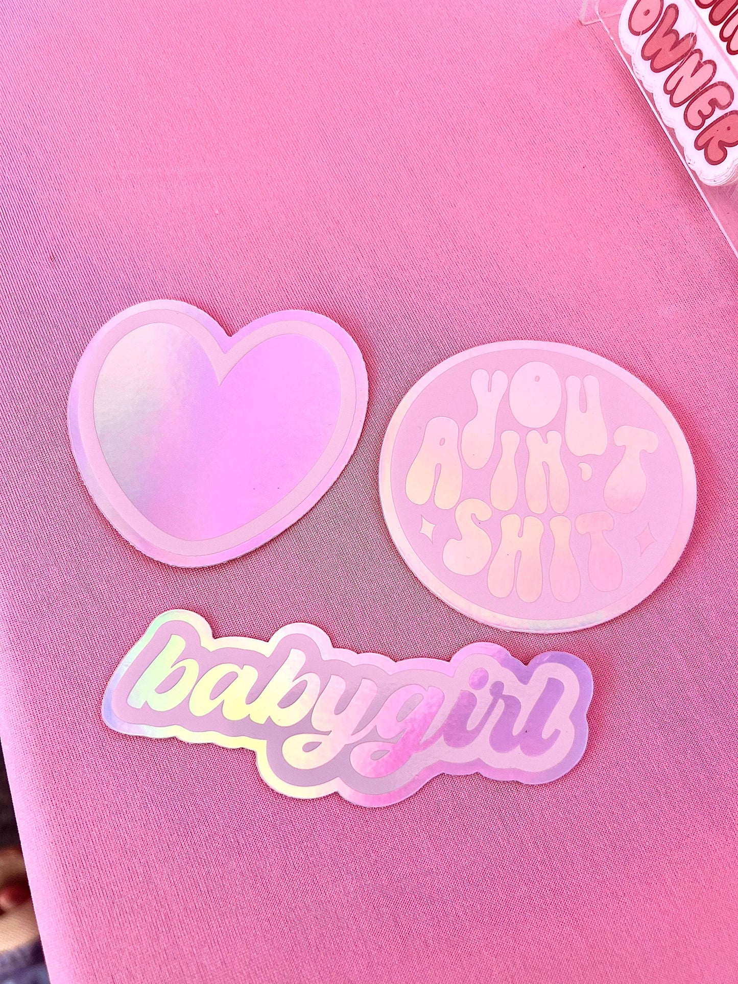 Babygirl Holographic Sticker, 4.25x1.5"