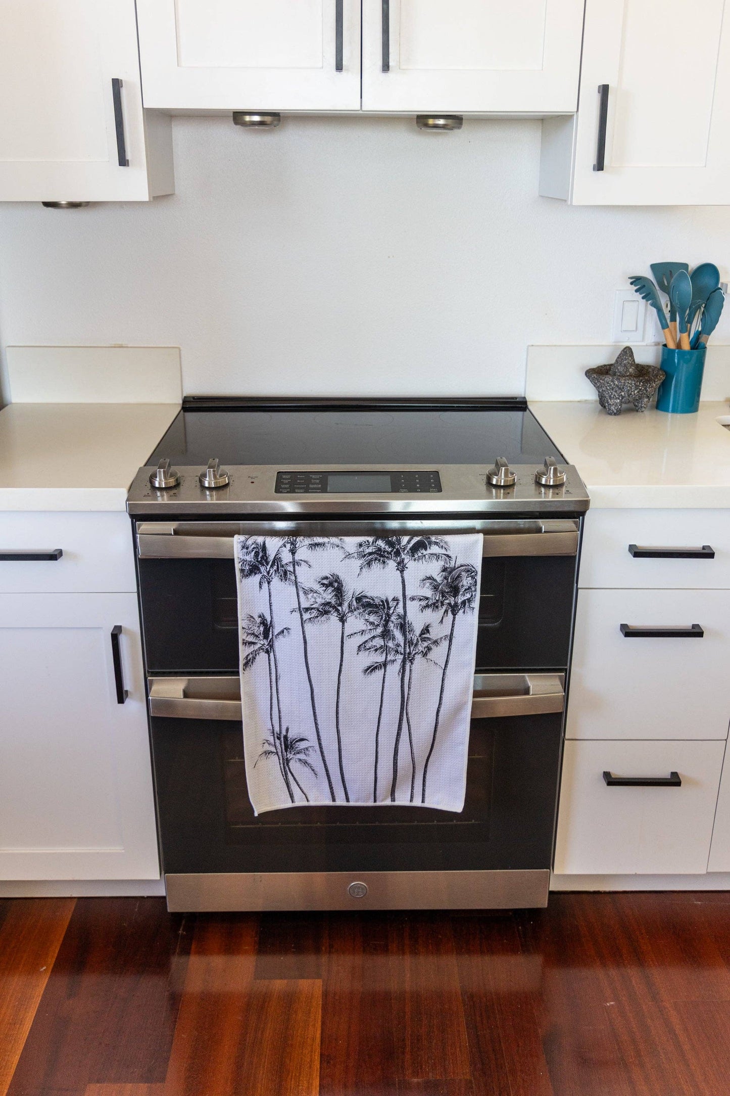 Black & White Palms & Tribal Tea Towel