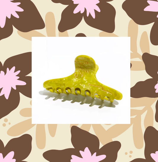Matcha Palm Waves Claw Clip