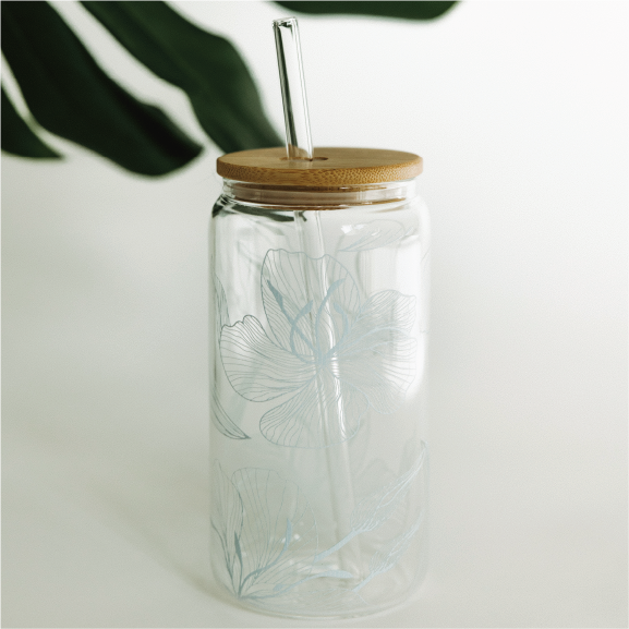 Pacific | 16 oz Glass Drinking Jar