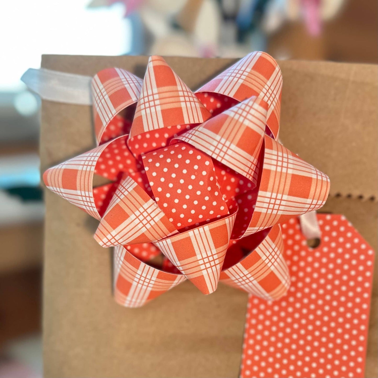 Handmade Paper Bows - Palaka or Polka Dots - Large