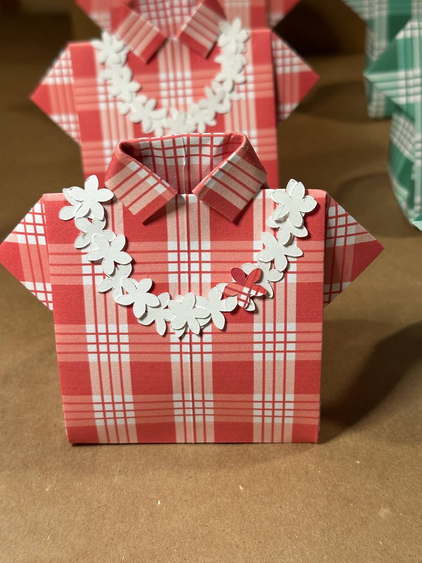 Handmade Origami Aloha Shirt Treat Gift  Boxes - Palaka