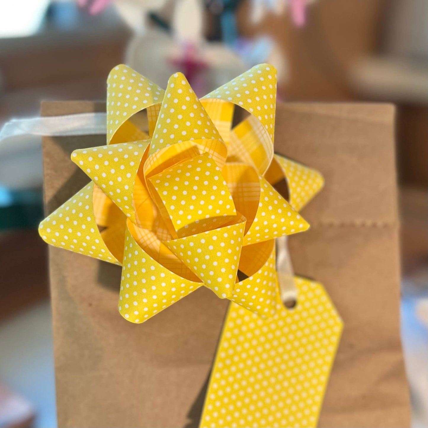 Handmade Paper Bows - Palaka or Polka Dots - Large