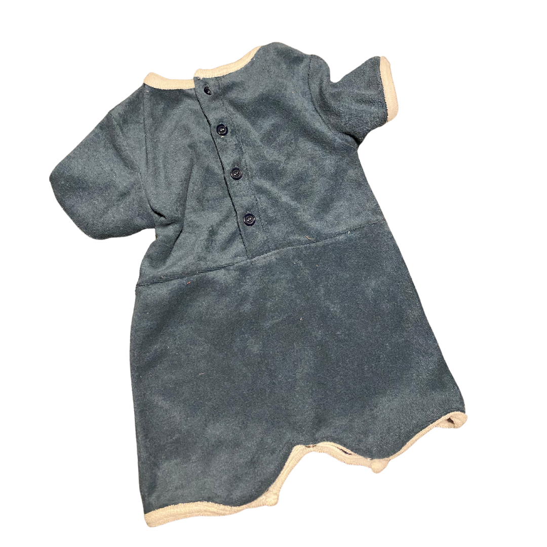 Terry Romper - Navy Blue, Aloha Waves Patch