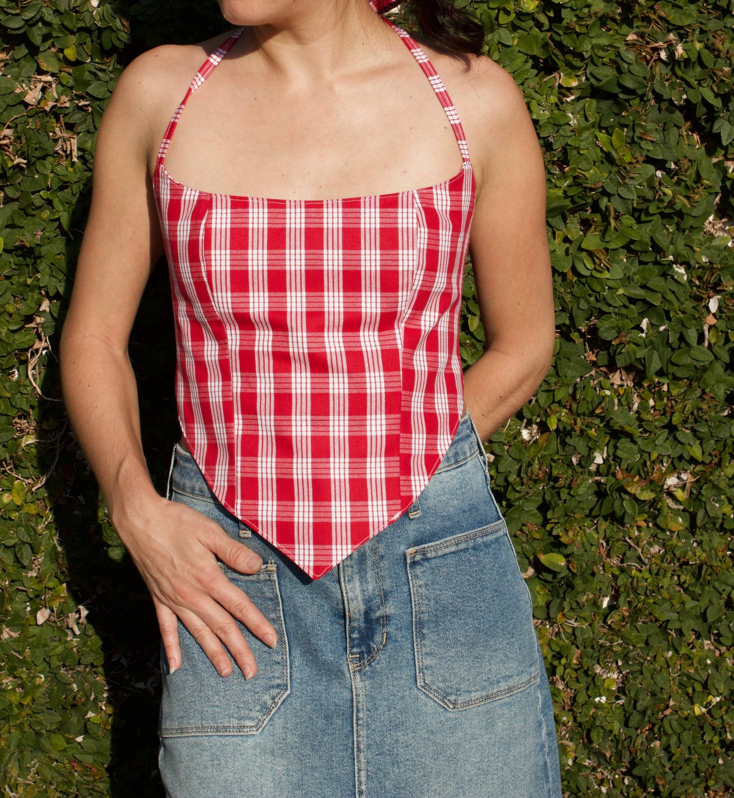 Palaka Bandana Halter Top - Scarf Tie Back