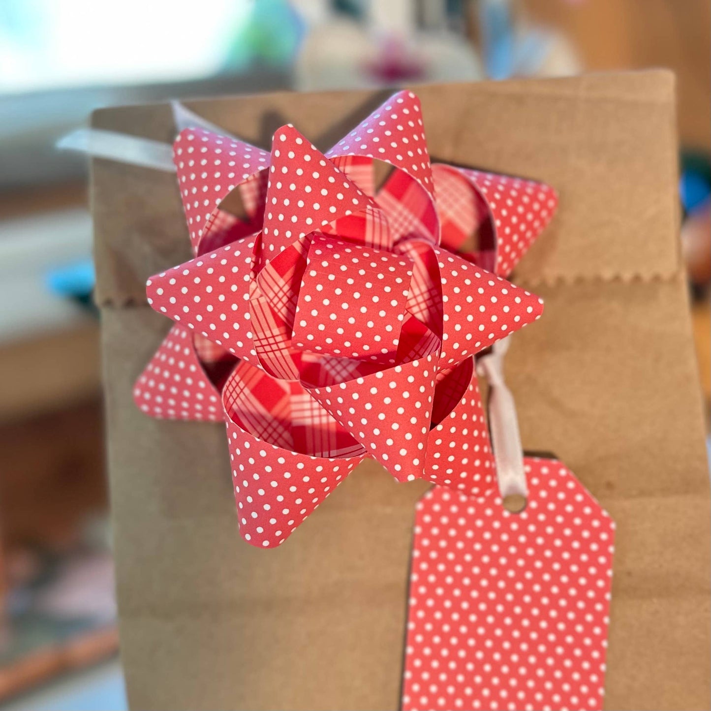 Handmade Paper Bows - Palaka or Polka Dots - Large