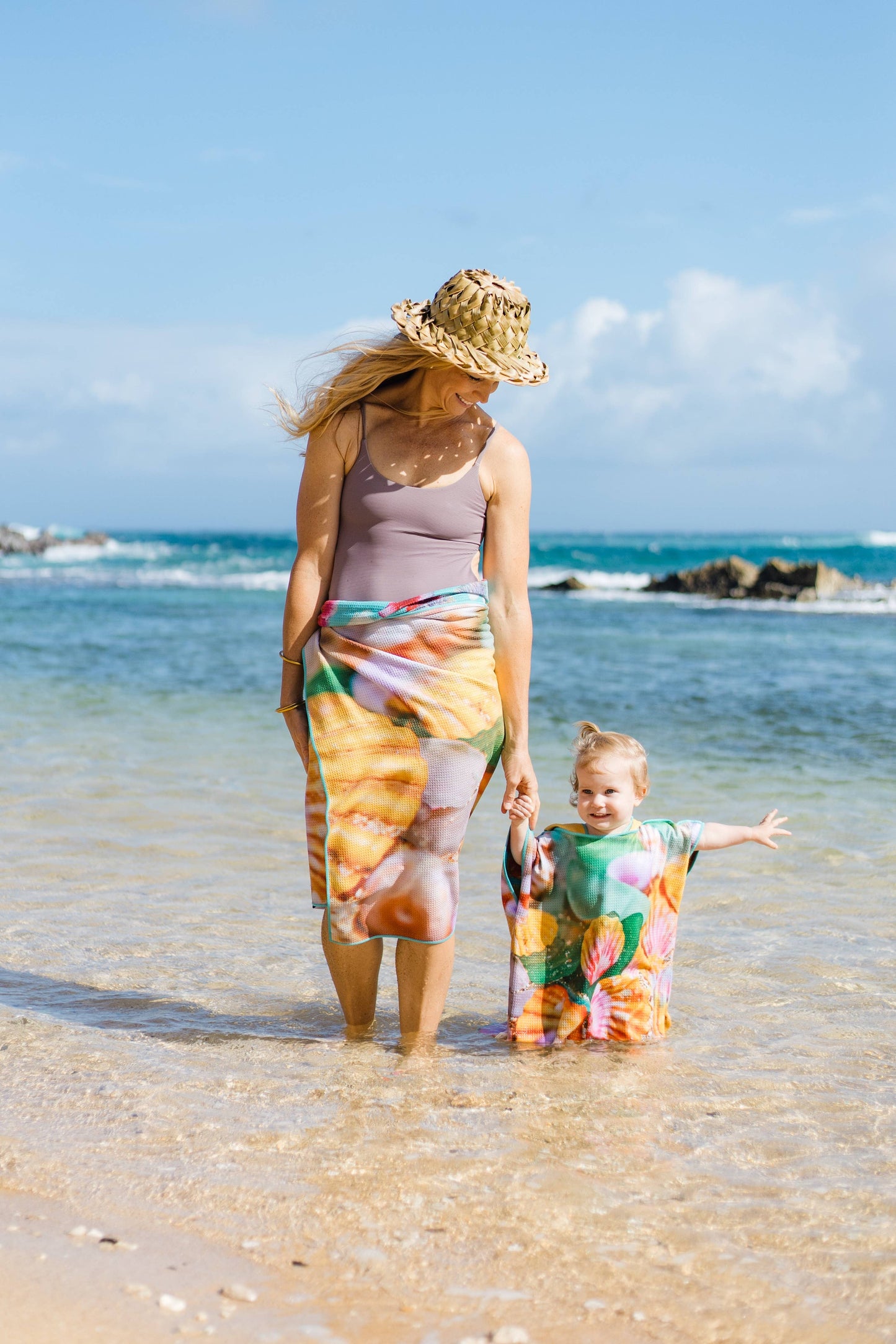Hibiscus & Shells Toddler Poncho