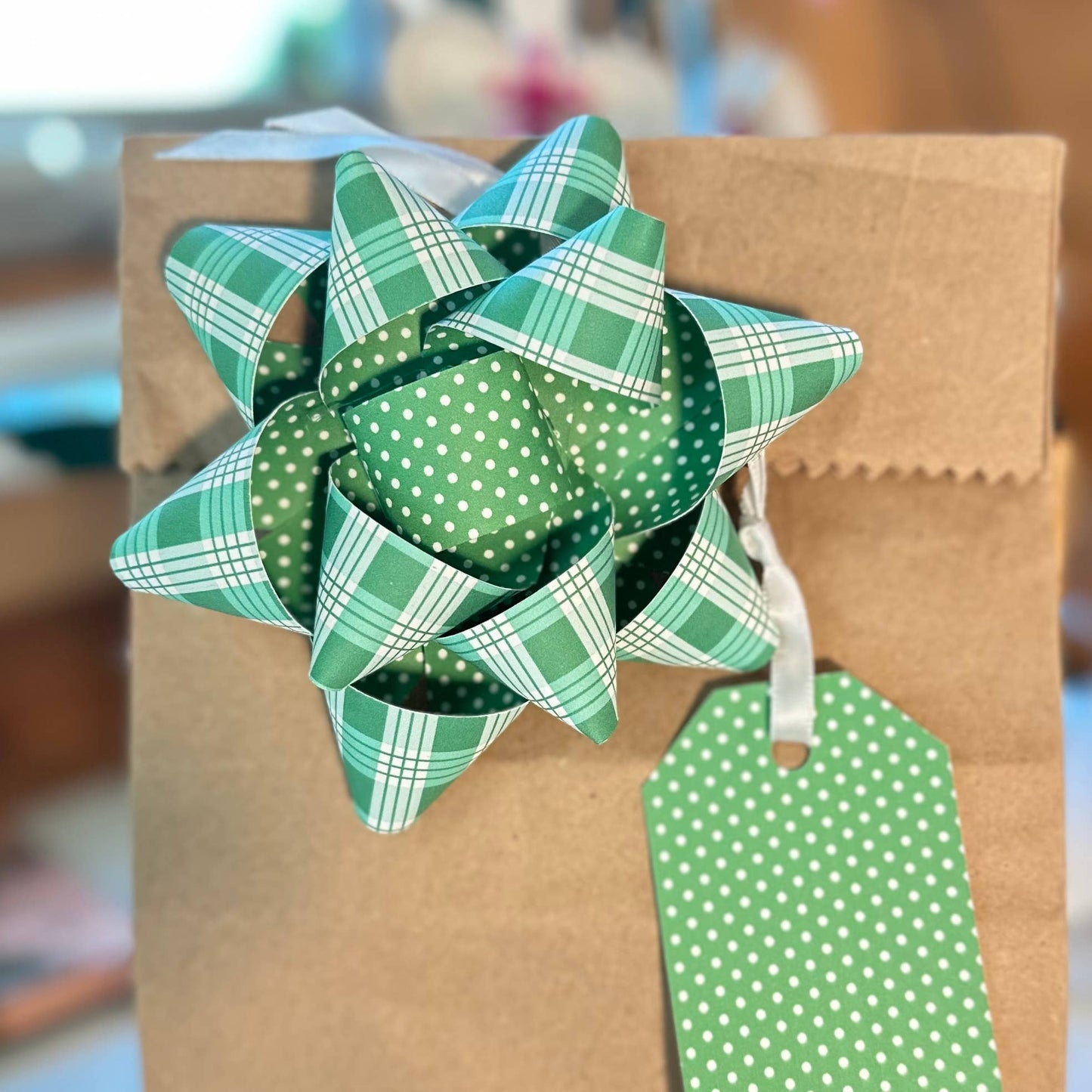 Handmade Paper Bows - Palaka or Polka Dots - Large