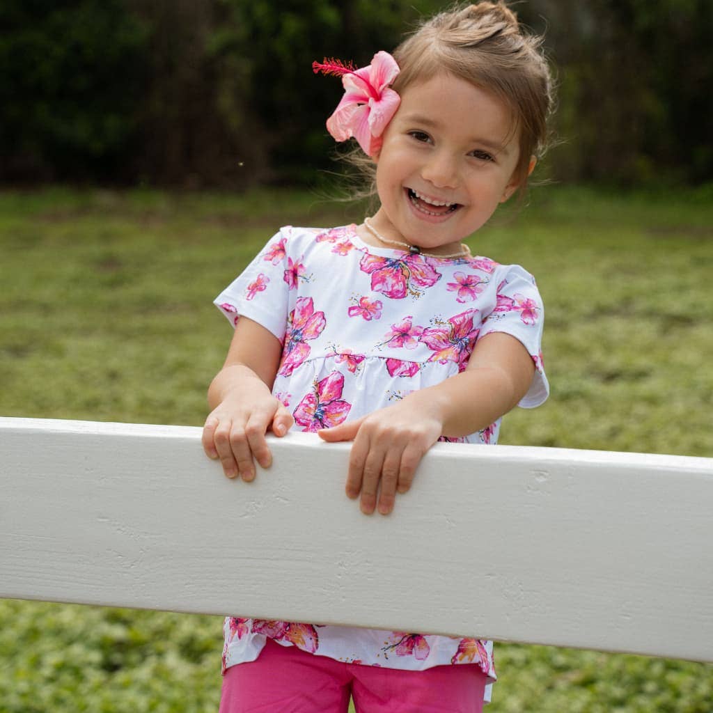 Hibiscus Kiss Short Sleeve Top and Short Set