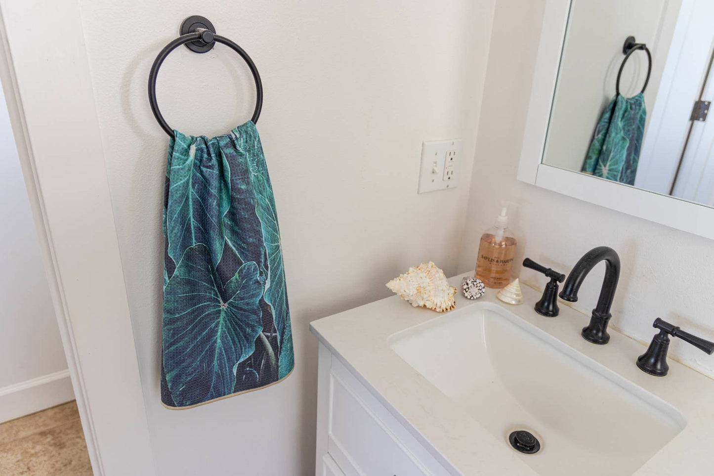 Rainy Kalo & Lauhala Tea Towel